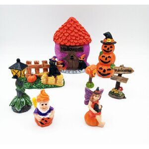 Halloween Fairy Garden Gnome 8 Piece Black Cats Pumpkins Welcome Jack 0 Lanterns